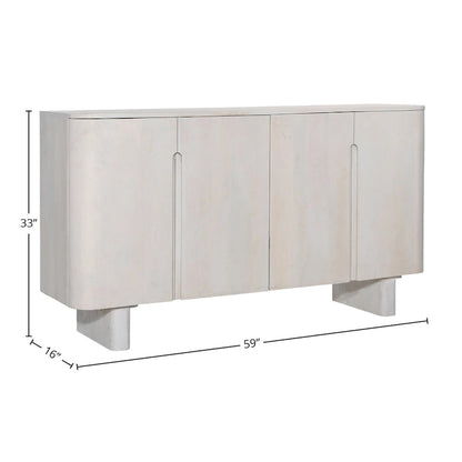 Wood Essex 39 Tall 4-Door Cabinet, White 39 in - image 3