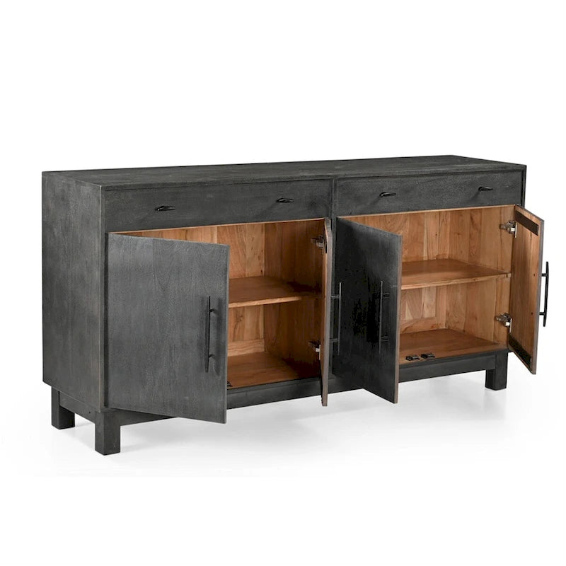 Sparrow Solid Wood 4 Door Sideboard - Gray - Dining Table - image 3