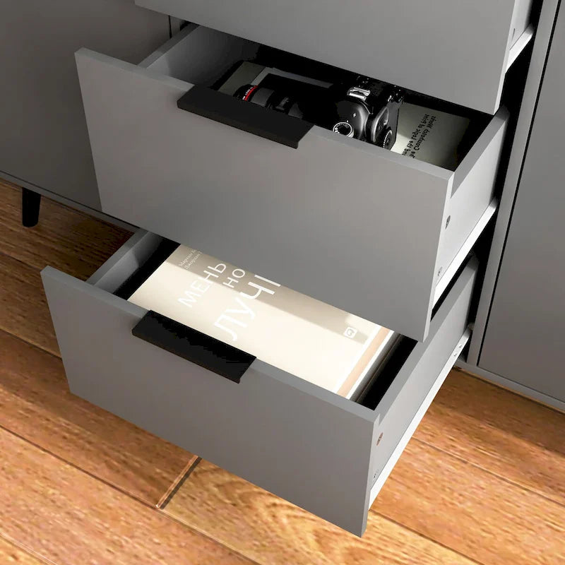 Sideboard Buffet Cabinet with Storage,Wood Coffee Bar Cabinet,47.2 Cabinet with 3 Drawers & 2 Doors,Buffet Cabinet Cupboard