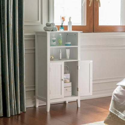White Bathroom Storage Cabinet for Bedroom, Bathroom, and Vanity