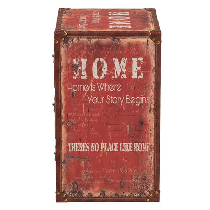 Lorand Vintage Faux Leather and Wood 3-Drawer Storage Trunk