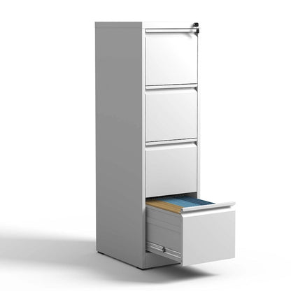 4 Drawer Metal Vertical File Cabinet with Lock Office Home Steel Vertical File Cabinet for A4 Legal/Letter Size