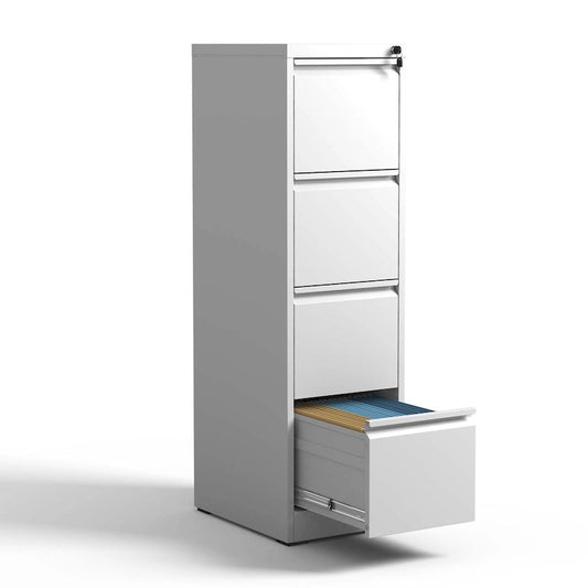 4 Drawer Metal Vertical File Cabinet with Lock Office Home Steel Vertical File Cabinet for A4 Legal/Letter Size