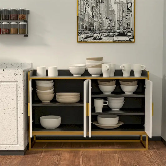 Modern Kitchen Buffet Storage Cabinet with Metal Legs