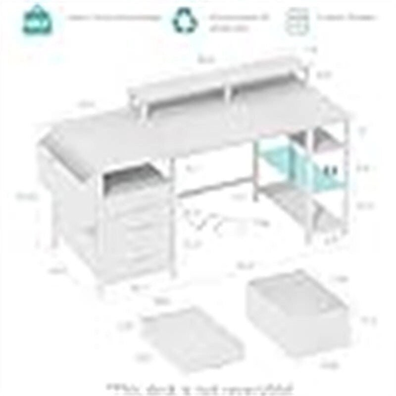 White Computer Desk - 18.8D x 18.8W x 33.4H