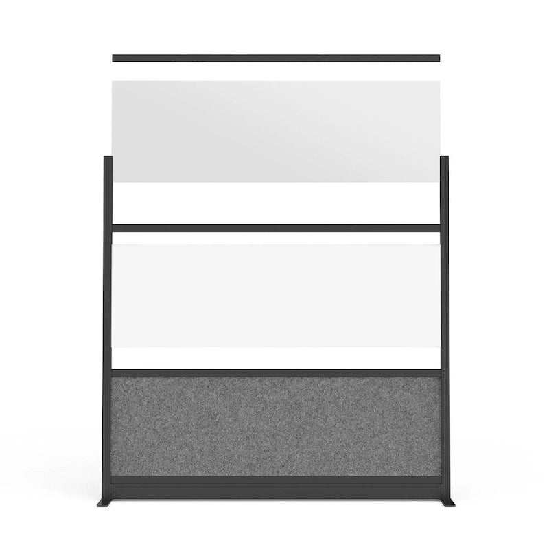 Modular Wall Room Divider System - Black Frame - 70 x 70 Starter Wall - Wide Paneling