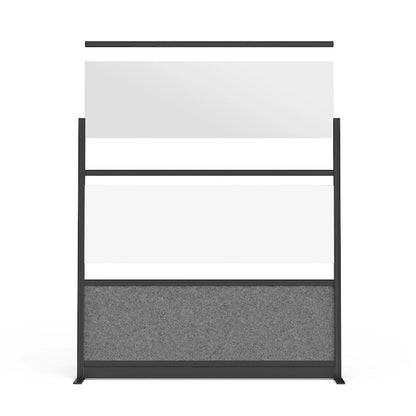 Modular Wall Room Divider System - Black Frame - 70 x 70 Starter Wall - Wide Paneling