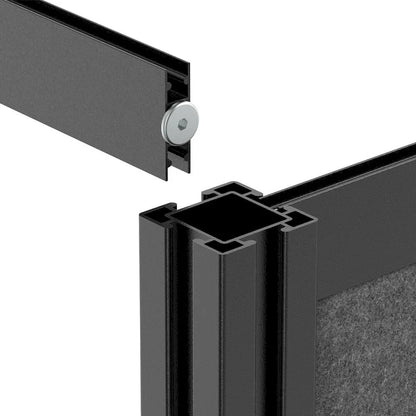 Modular Wall Room Divider System - Black Frame - 70 x 70 Starter Wall - Wide Paneling