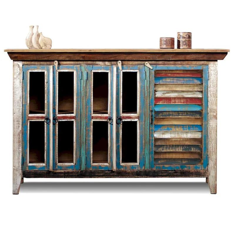 Solid Wood La Boca Sideboard with Glass Doors - 55 Bed - image 1