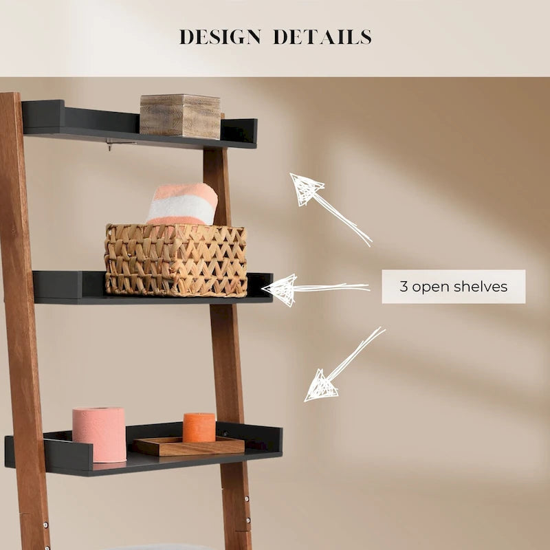 Over-The-Toilet Storage Shelf with Ladder Design 3 Trays - 23.6 W x 8.5 D x 65.5 H