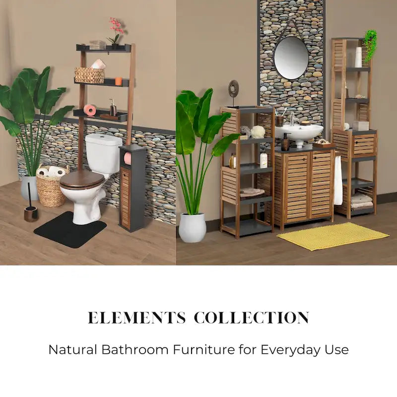 Over-The-Toilet Storage Shelf with Ladder Design 3 Trays - 23.6 W x 8.5 D x 65.5 H