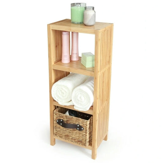 ToiletTree Products Deluxe Bamboo Freestanding 4-Tier Bathroom Organizing Shelf, Bathroom Organizer with Storage Shelves