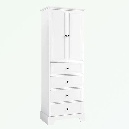 Bathroom Storage Cabinet with 2 Doors and 4 Drawers