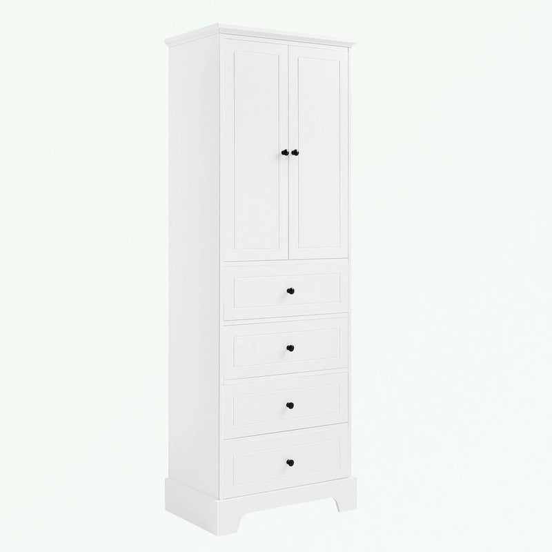 Bathroom Storage Cabinet with 2 Doors and 4 Drawers