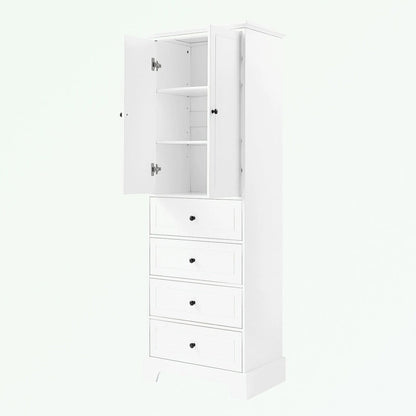 Bathroom Storage Cabinet with 2 Doors and 4 Drawers