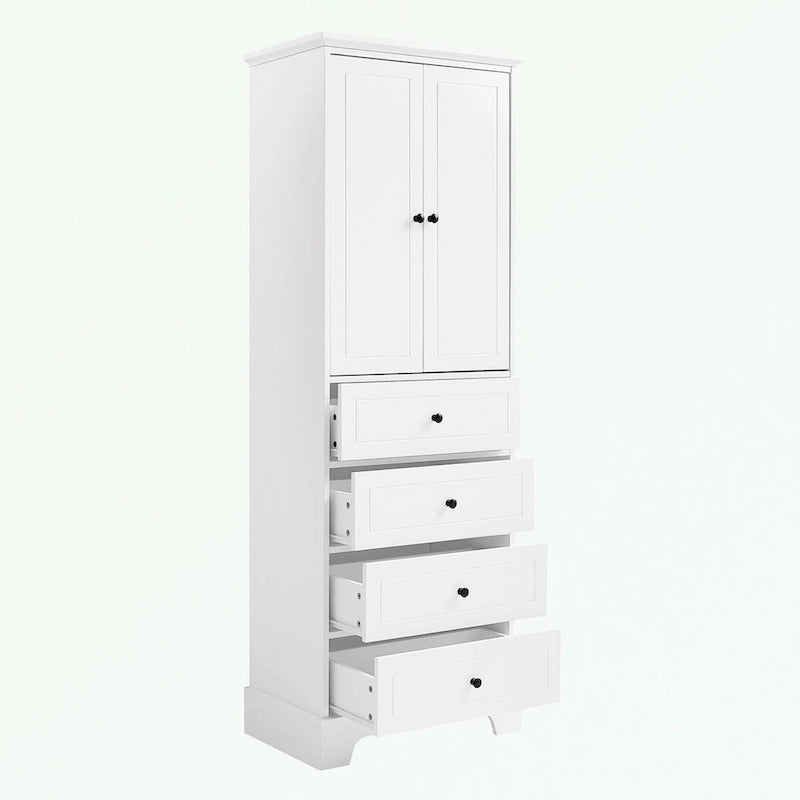 Bathroom Storage Cabinet with 2 Doors and 4 Drawers