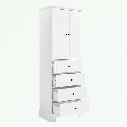 Bathroom Storage Cabinet with 2 Doors and 4 Drawers