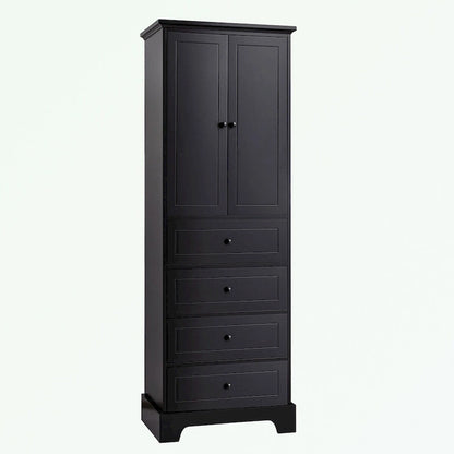 Bathroom Storage Cabinet with 2 Doors and 4 Drawers