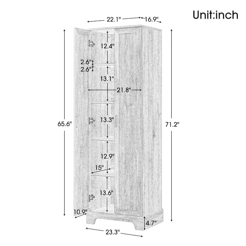 Storage Cabinet with Two Doors for Bathroom