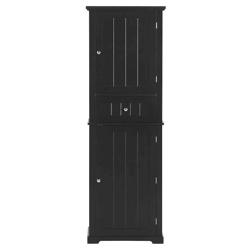 Freestanding Storage Cabinet with Drawer and Adjustable Shelf