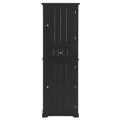 Freestanding Storage Cabinet with Drawer and Adjustable Shelf