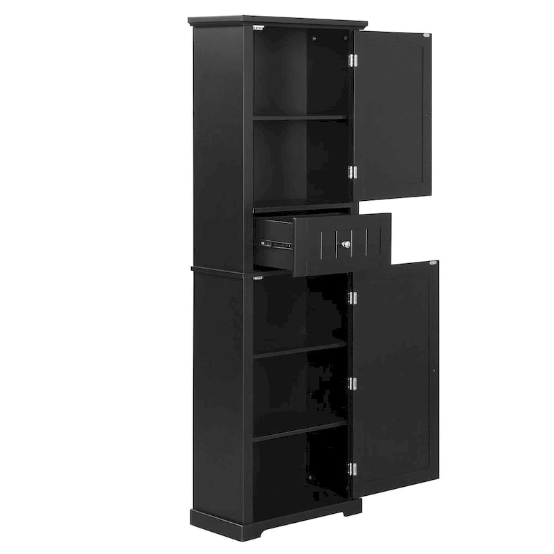 Freestanding Storage Cabinet with Drawer and Adjustable Shelf