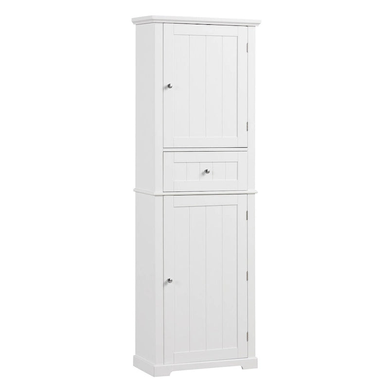 Freestanding Storage Cabinet with Drawer and Adjustable Shelf