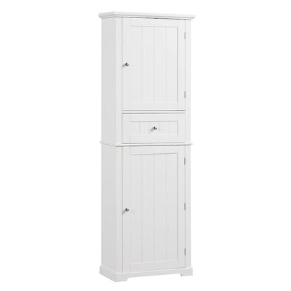 Freestanding Storage Cabinet with Drawer and Adjustable Shelf