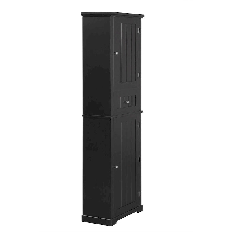 Freestanding Storage Cabinet with Drawer and Adjustable Shelf