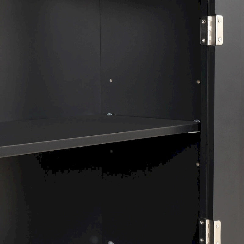 Freestanding Storage Cabinet with Drawer and Adjustable Shelf