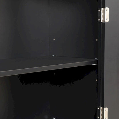 Freestanding Storage Cabinet with Drawer and Adjustable Shelf