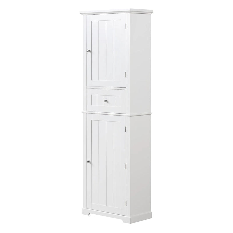 Freestanding Storage Cabinet with Drawer and Adjustable Shelf