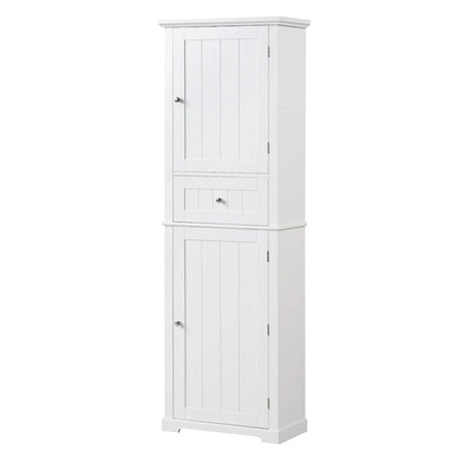Freestanding Storage Cabinet with Drawer and Adjustable Shelf