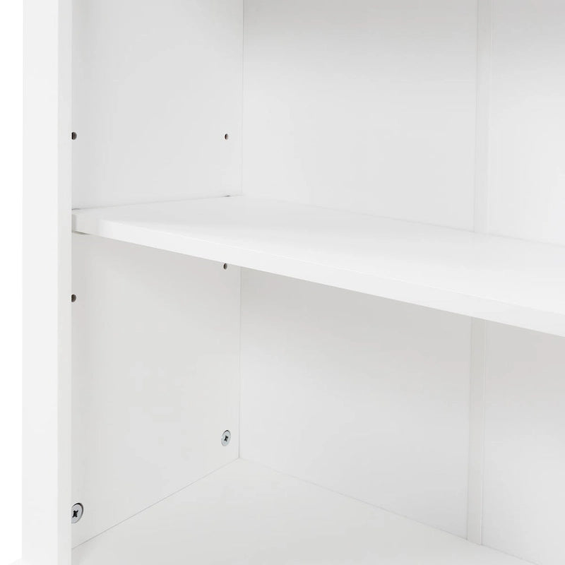 Freestanding Storage Cabinet with Drawer and Adjustable Shelf