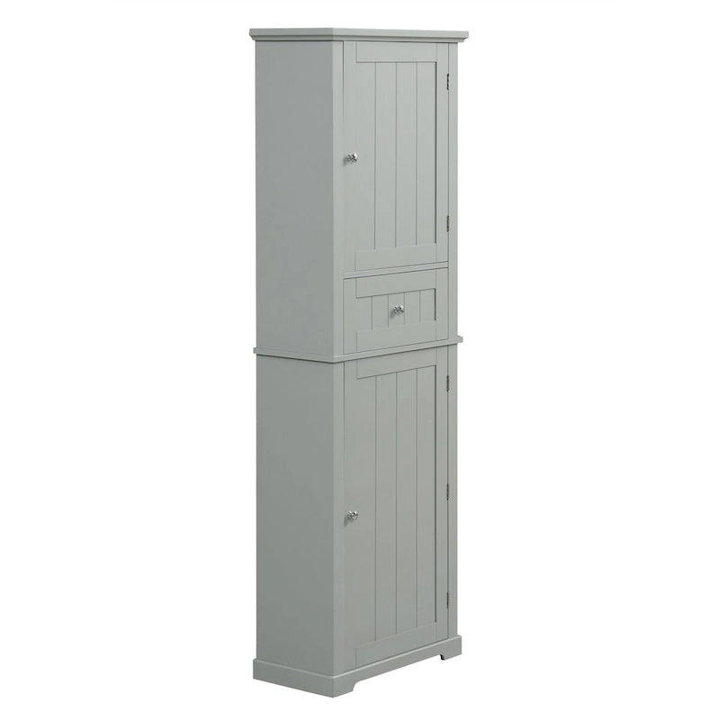 Freestanding Storage Cabinet with Drawer and Adjustable Shelf