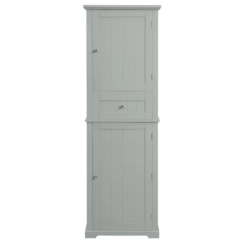 Freestanding Storage Cabinet with Drawer and Adjustable Shelf