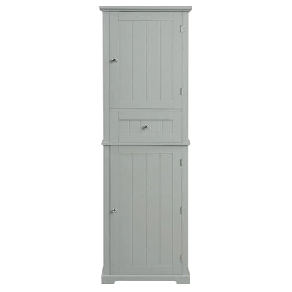 Freestanding Storage Cabinet with Drawer and Adjustable Shelf