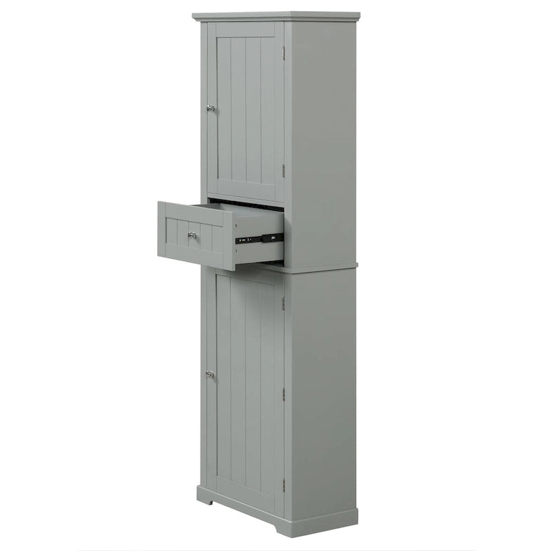 Freestanding Storage Cabinet with Drawer and Adjustable Shelf