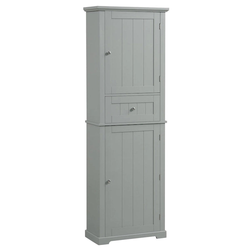 Freestanding Storage Cabinet with Drawer and Adjustable Shelf