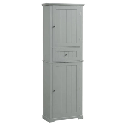 Freestanding Storage Cabinet with Drawer and Adjustable Shelf