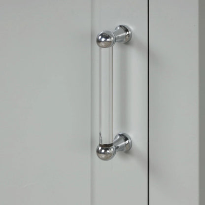 Tall Freestanding Bathroom Storage Cabinet with Two Drawers and Adjustable Shelf