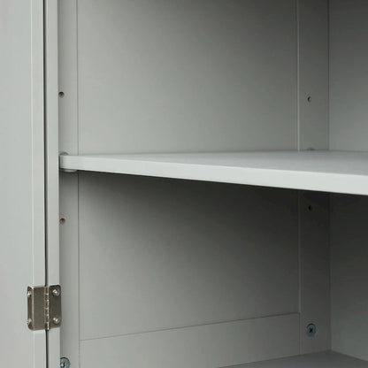 Tall Freestanding Bathroom Storage Cabinet with Two Drawers and Adjustable Shelf