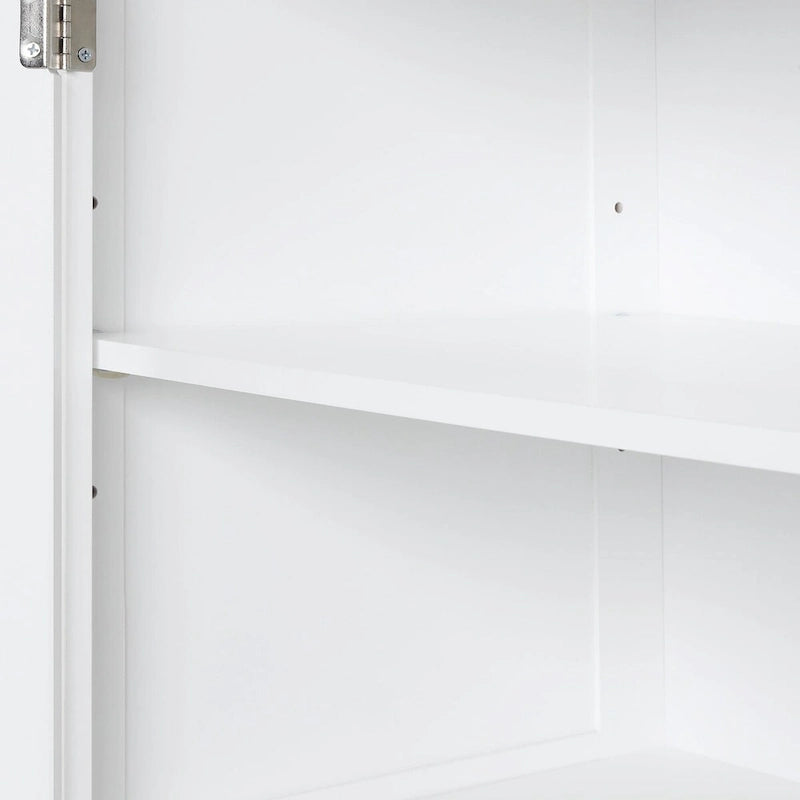 Tall Freestanding Bathroom Storage Cabinet with Two Drawers and Adjustable Shelf