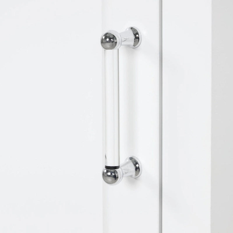 Tall Freestanding Bathroom Storage Cabinet with Two Drawers and Adjustable Shelf