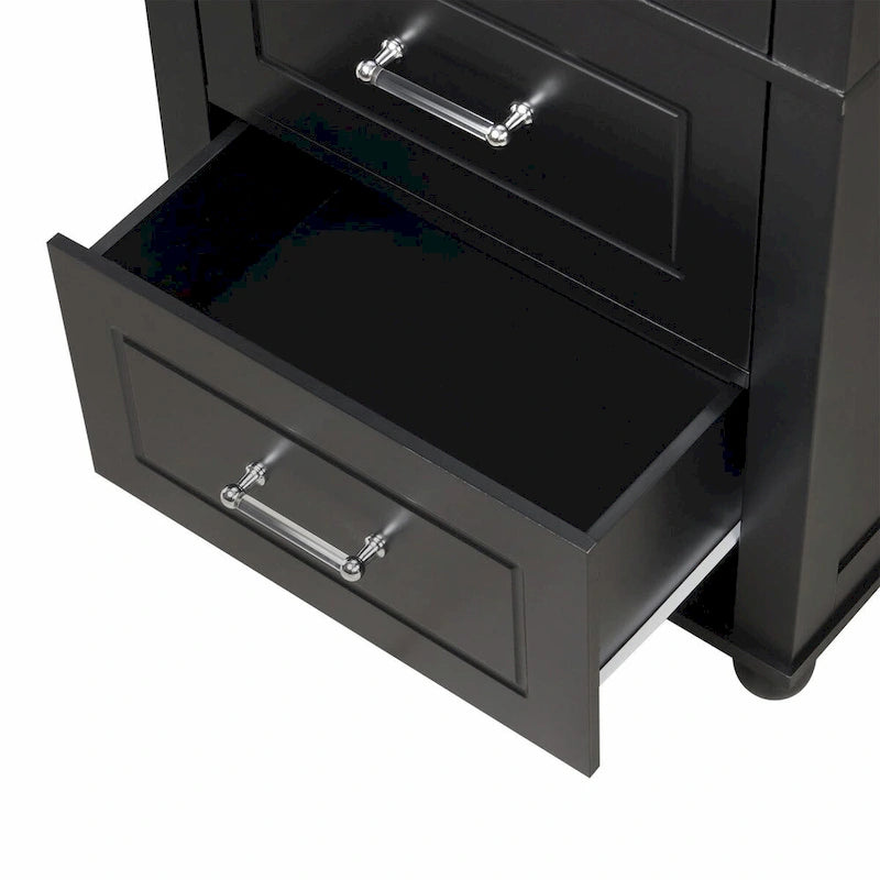 Tall Freestanding Bathroom Storage Cabinet with Two Drawers and Adjustable Shelf