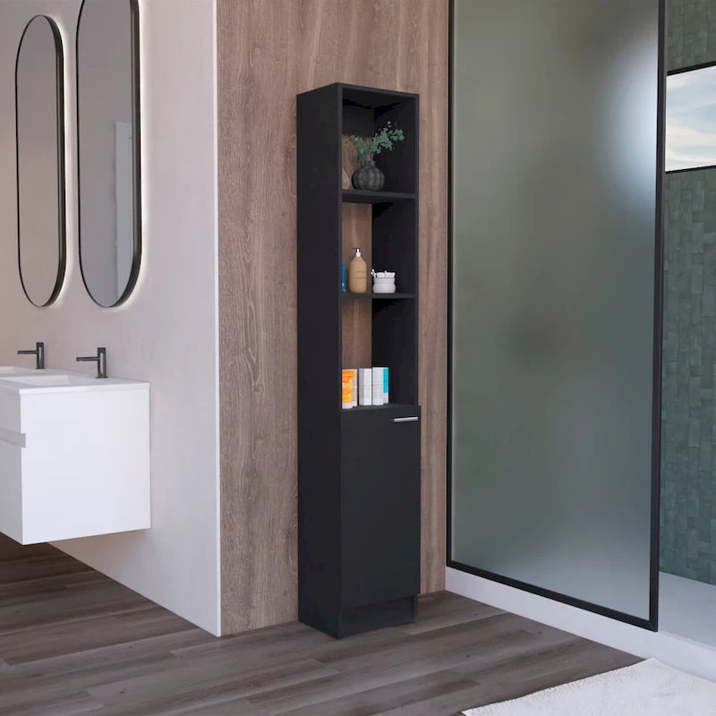 Bathroom Storage Cabinet with one Doors, Tall Bathroom Cabinet with 6 Shelves, for Bathroom, Living Room, Kitchen