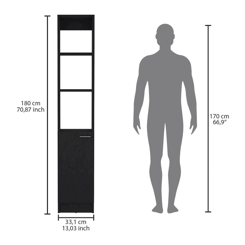 Bathroom Storage Cabinet with one Doors, Tall Bathroom Cabinet with 6 Shelves, for Bathroom, Living Room, Kitchen