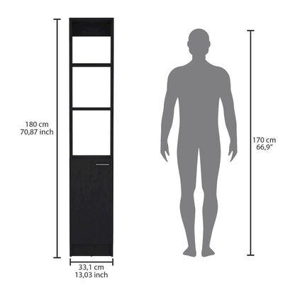 Bathroom Storage Cabinet with one Doors, Tall Bathroom Cabinet with 6 Shelves, for Bathroom, Living Room, Kitchen