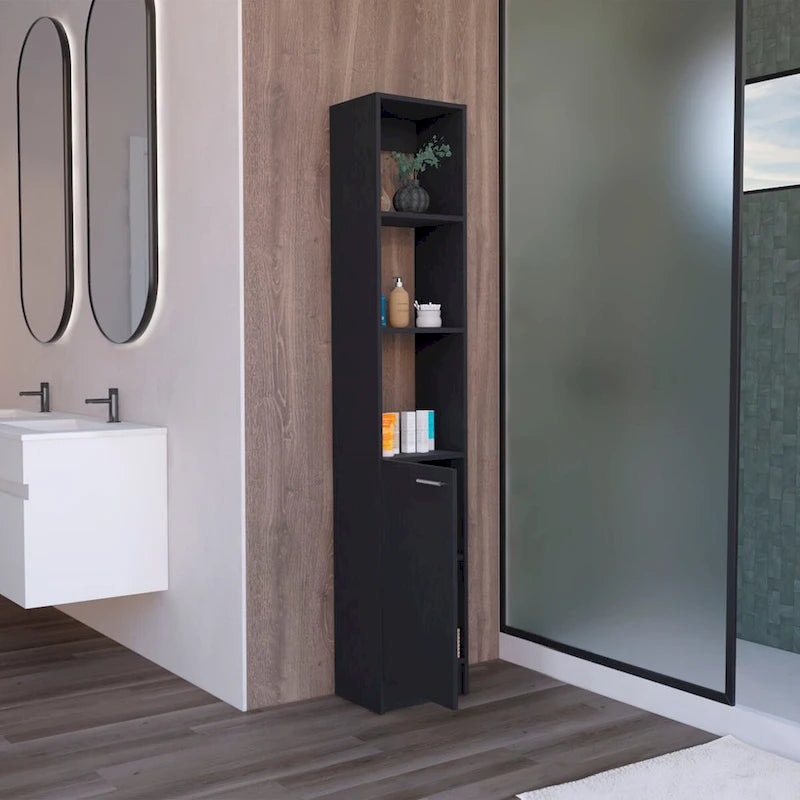 Bathroom Storage Cabinet with one Doors, Tall Bathroom Cabinet with 6 Shelves, for Bathroom, Living Room, Kitchen