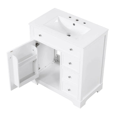 Bathroom Vanity Cabinet with Sink Top,Door and Two Drawers